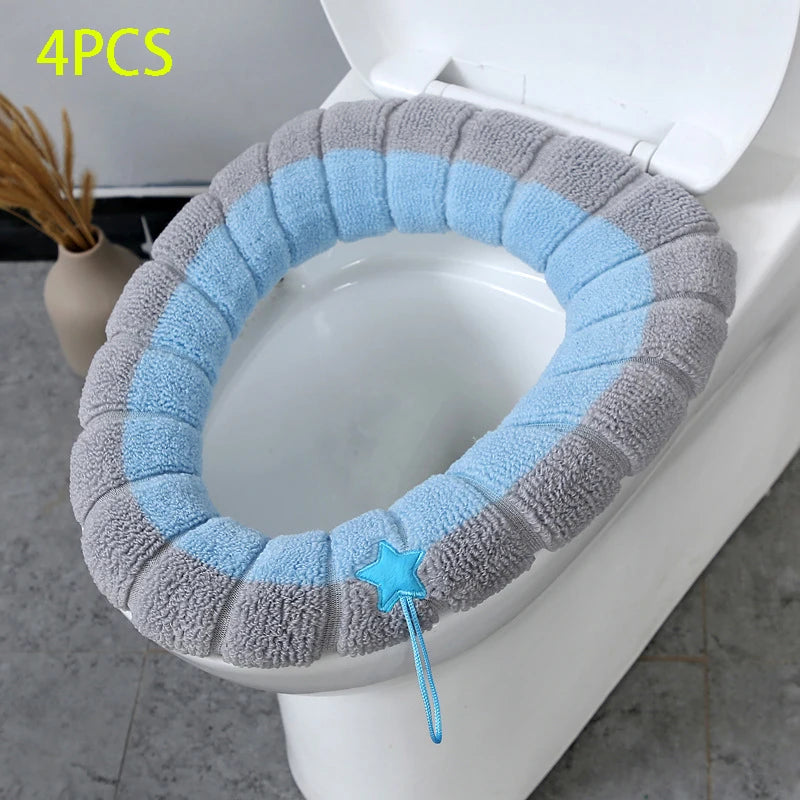 1-6PCS Toilet Cushion Household Toilet Seat Cushion Seasonal Universal Toilet Seat Cover, Winter Thick Toilet Seat Toilet Cover