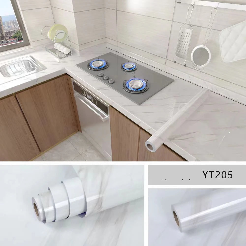 PVC 40cm waterproof marble self-adhesive wallpaper bathroom cabinet countertop contact paper waterproof wall sticker